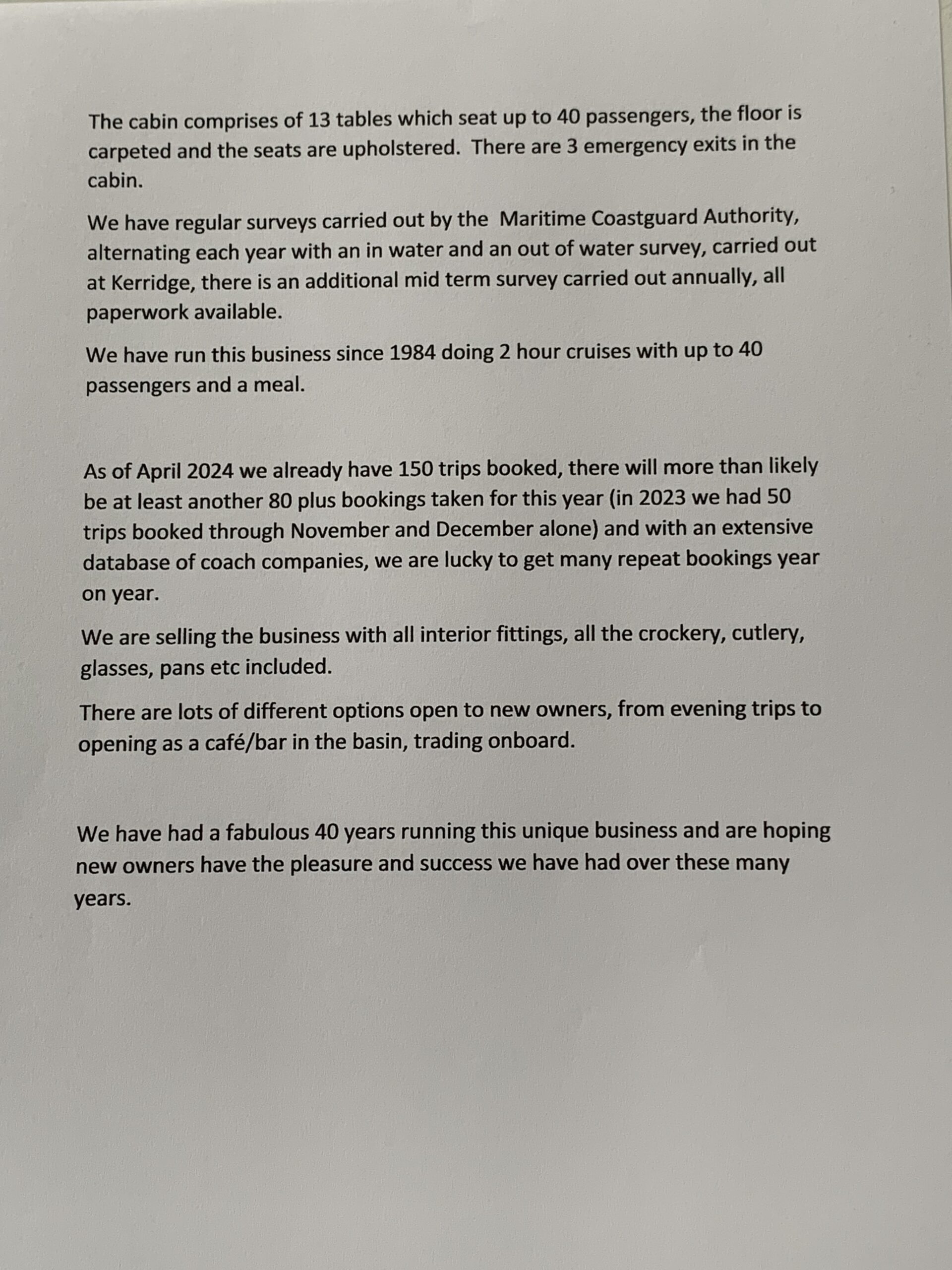 Judith Mary Restaurant boat and business